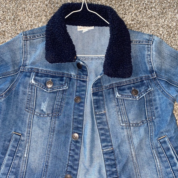💛 Kids Denim Jacket with Fleece Collar - Picture 2 of 2